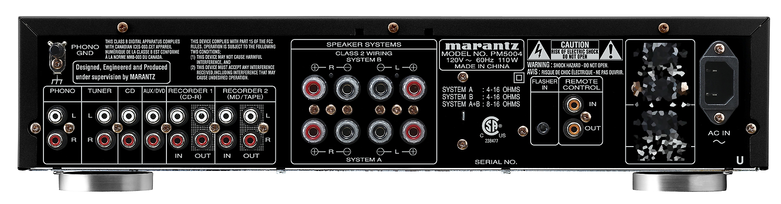 Задняя панель Marantz PM5004